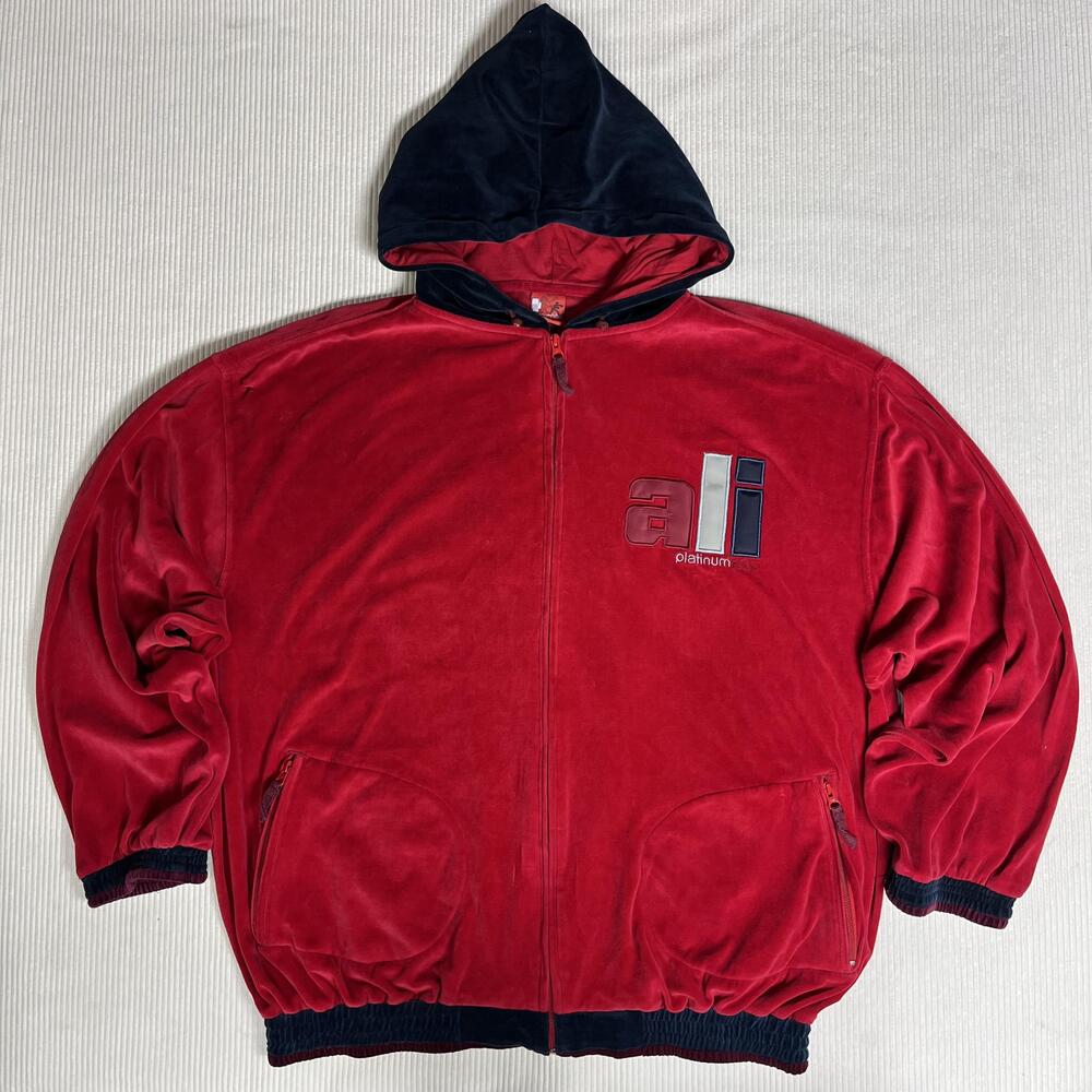 Platinum FUBU Hoodie Mens Big 3X Red Velvet Full Zip Muhammad Ali Graphic